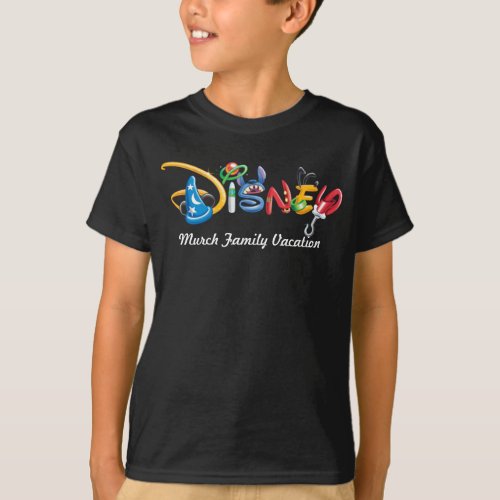 Disney Logo  Boy Characters _ Family Vacation T_Shirt