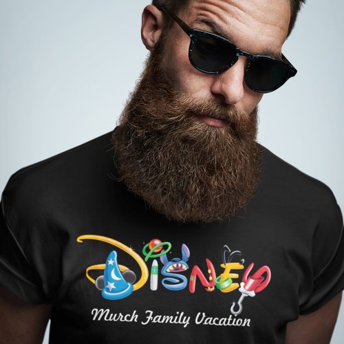 Disney Logo  Boy Characters _ Family Vacation T_Shirt