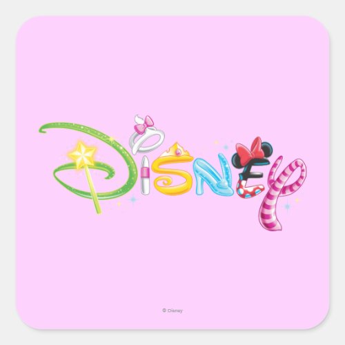 Disney Logo | Girl Characters Square Sticker
