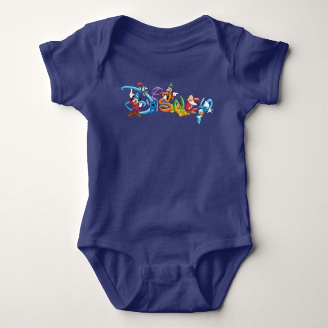 Disney Logo | Mickey and Friends Baby Bodysuit (Front)