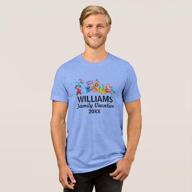 Disney Logo | Mickey and Friends - Family Vacation Tri-Blend Shirt (Front Full)