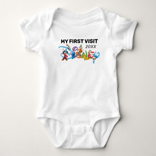 Disney Logo  Mickey and Friends _ My First Visit  Baby Bodysuit