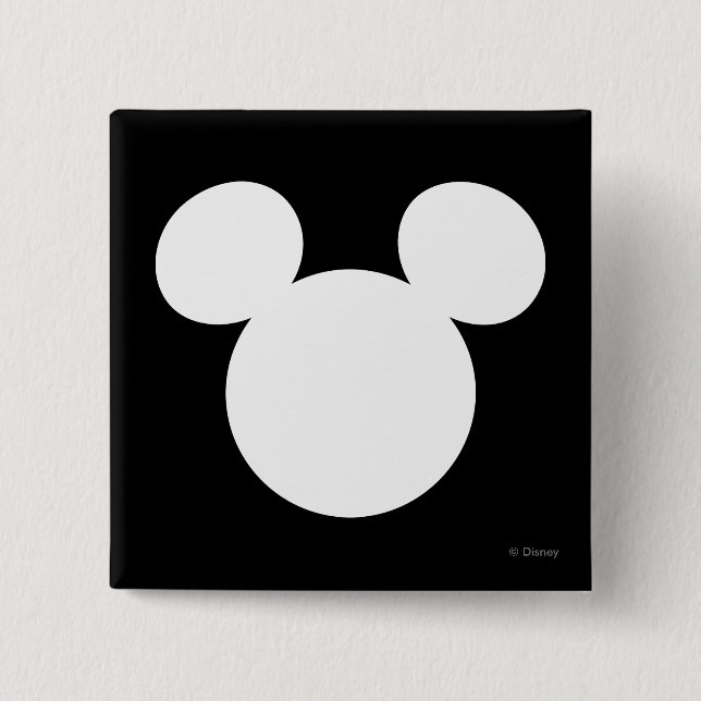 Disney Logo | Mickey Mouse Silhouette  Button (Front)