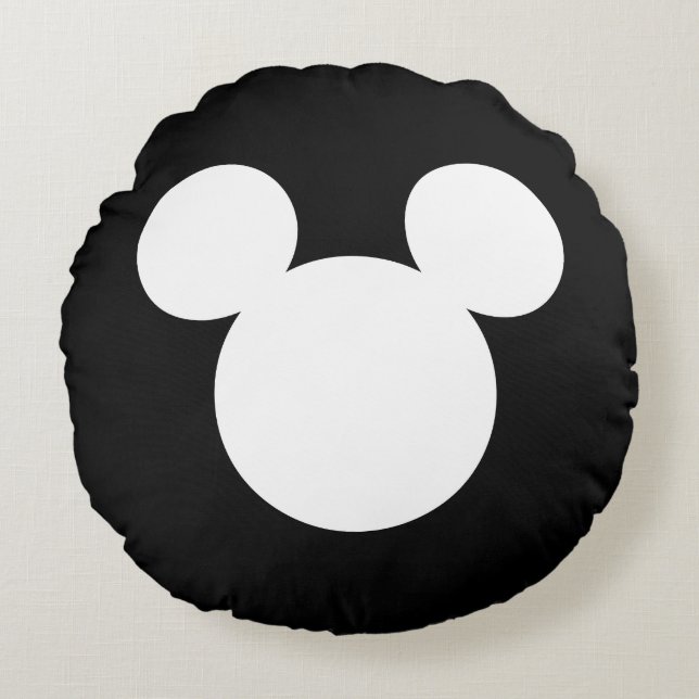 Disney Logo | Mickey Mouse Silhouette Round Pillow (Front)