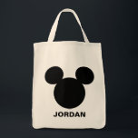 Disney Logo | Mickey Mouse Silhouette  Tote Bag<br><div class="desc">Celebrate the magic of Disney with this classic design featuring the iconic Mickey Mouse silhouette in white, seamlessly integrated into the timeless Disney logo. This simple yet bold design is perfect for Disney fans of all ages, evoking nostalgia and a sense of wonder. Whether you're a lifelong Mickey Mouse admirer...</div>