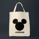 Disney Logo | Mickey Mouse Silhouette  Tote Bag<br><div class="desc">Celebrate the magic of Disney with this classic design featuring the iconic Mickey Mouse silhouette in white, seamlessly integrated into the timeless Disney logo. This simple yet bold design is perfect for Disney fans of all ages, evoking nostalgia and a sense of wonder. Whether you're a lifelong Mickey Mouse admirer...</div>