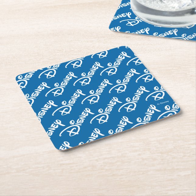 Disney Logo Pattern Square Paper Coaster (Angled)