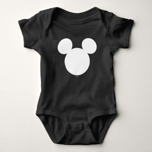 Disney Logo  White Mickey Icon Baby Bodysuit