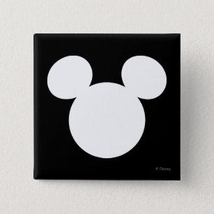 Disney Logo   White Mickey Icon Button