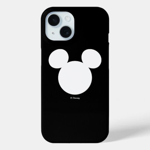 Disney Logo  White Mickey Icon iPhone 15 Case