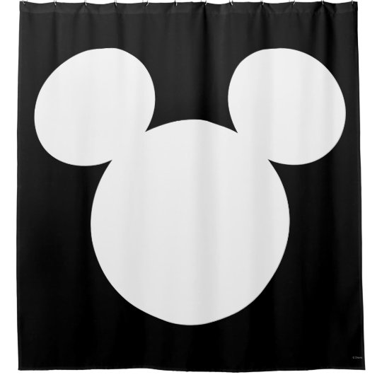 Disney Logo White Mickey Icon Shower Curtain