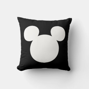 Disney Logo   White Mickey Icon Throw Pillow