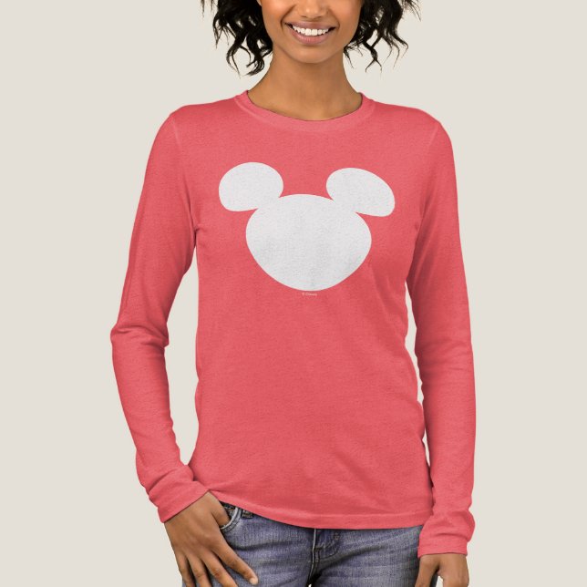 Disney Logo | White Mickey Icon Tri-Blend Shirt (Front)