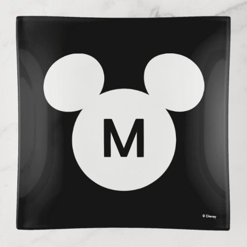 Disney Logo  White Mickey Icon Trinket Tray