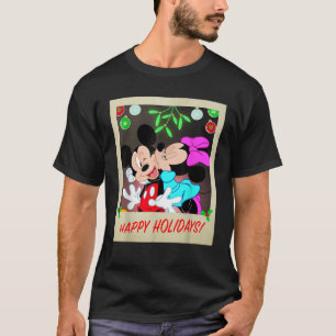 Disney Mickey And Minnie Happy Holidays Christmas  T-Shirt