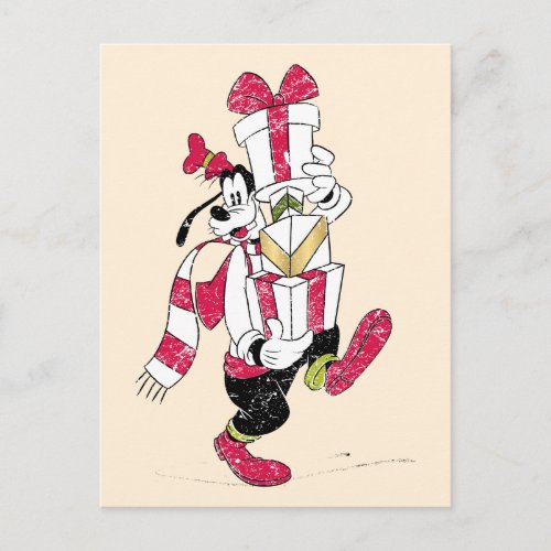 Disney  Mickey  Friends  ClassicHoliday Pattern Holiday Postcard