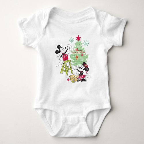 Disney  Mickey  Minnie  Classic Christmas Tree Baby Bodysuit