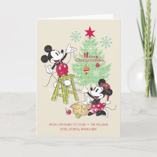 Disney  Mickey  Minnie  Classic Christmas Tree Holiday Card