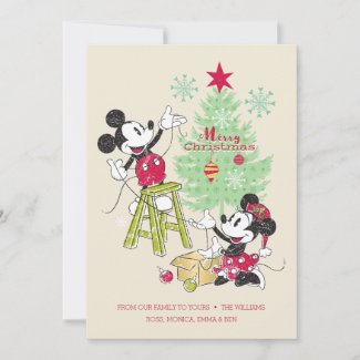 Disney | Mickey & Minnie | Classic Christmas Tree Holiday Card