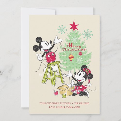 Disney  Mickey  Minnie  Classic Christmas Tree Holiday Card
