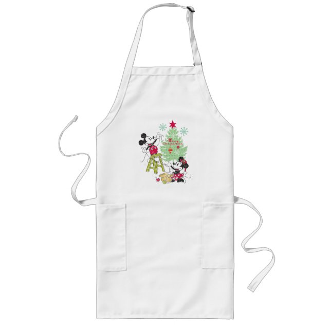 Disney | Mickey & Minnie | Classic Christmas Tree Long Apron (Front)