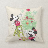 Disney | Mickey & Minnie | Classic Christmas Tree Throw Pillow