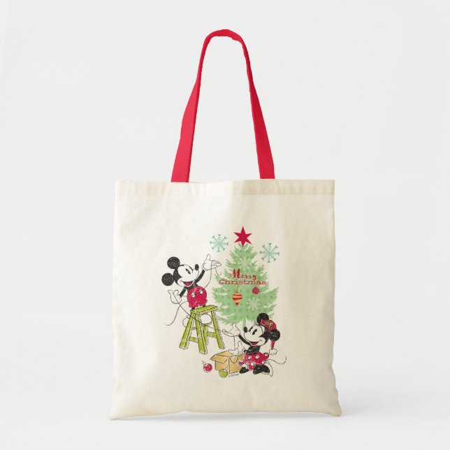 Disney | Mickey & Minnie | Classic Christmas Tree Tote Bag (Front)