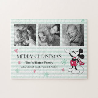 Disney | Mickey & Minnie | Holiday Stripes Pattern Jigsaw Puzzle