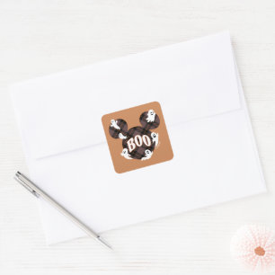 Disney Mickey Mouse Boo Ghost Halloween Square Sticker