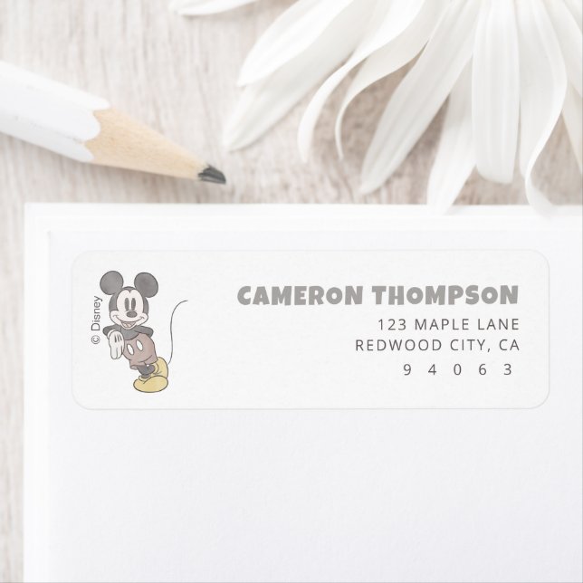 Disney Mickey Mouse Classic Baby Shower Label (Insitu)