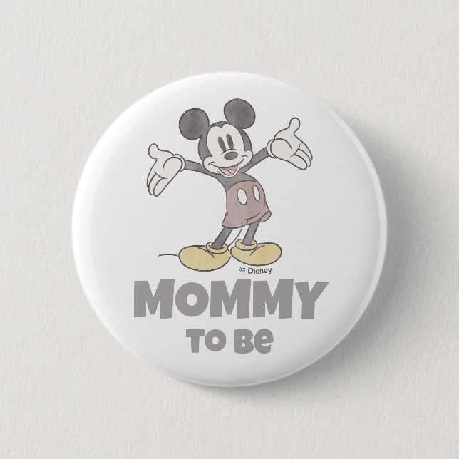 Disney Mickey Mouse Mommy to Be Baby Shower  Button (Front)