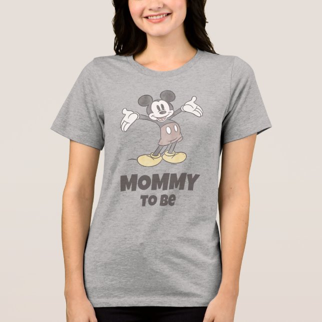 Disney Mickey Mouse Mommy to Be Baby Shower Tri-Blend Shirt (Front)