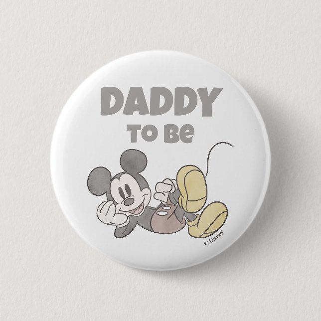 Disney Mickey Moused Daddy to Be Baby Shower  Button (Front)