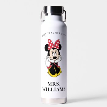 Disney | Minnie Mouse - Custom Teacher Water Bottle by MickeyAndFriends at Zazzle
