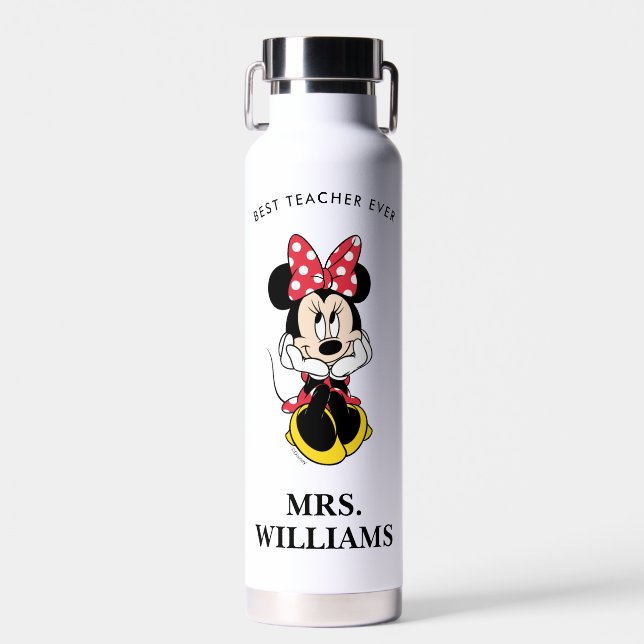 Disney | Minnie Mouse - Custom Teacher Water Bottle (Front)