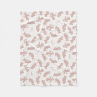 Disney Minnie Mouse Monogram and Name Pattern Fleece Blanket