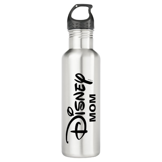 Disney Mom | White Logo  Stainless Steel Water Bottle (Front)