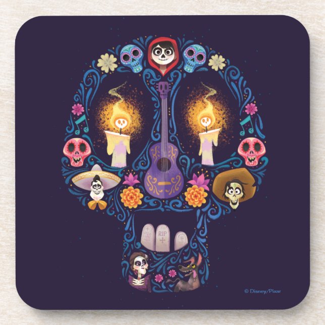 Disney Pixar Coco | Character Sugar Skull Beverage Coaster (Front)