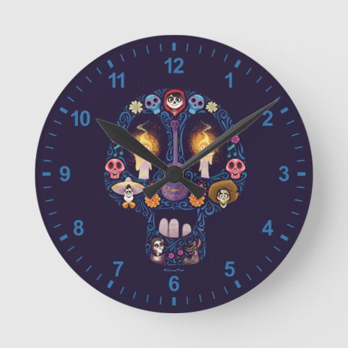 Disney Pixar Coco  Character Sugar Skull Round Clock