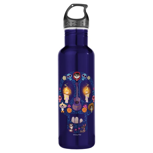 Disney Pixar Coco | Character Sugar Skull Stainless Steel Water Bottle (Front)