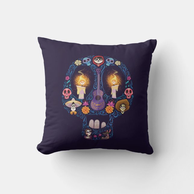 Disney Pixar Coco | Character Sugar Skull Throw Pillow (Front)