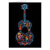 Disney Pixar Coco, Colorful Ornate Skull Guitar Throw Pillow, Zazzle