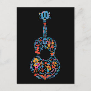 Disney Pixar Coco   Colorful Character Guitar Postcard
