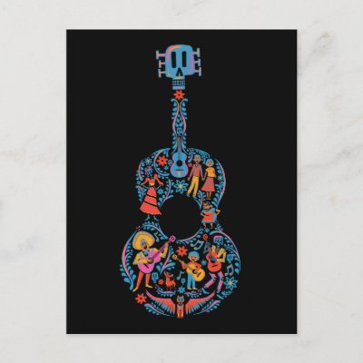 Disney Pixar Coco | Colorful Character Guitar Postcard