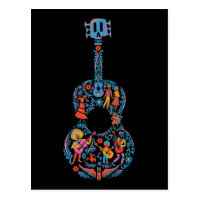 Disney Pixar Coco | Colorful Character Guitar Postcard
