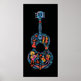 Disney Pixar Coco | Colorful Character Guitar Poster