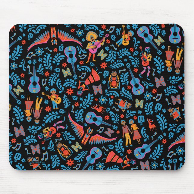 Disney Pixar Coco | Colorful Character Pattern Mouse Pad (Front)