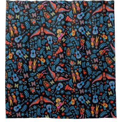 Disney Pixar Coco | Colorful Character Pattern Shower Curtain