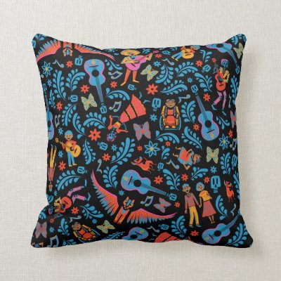 Disney Pixar Coco | Colorful Character Pattern Throw Pillow