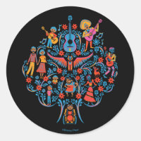 Disney Pixar Coco | Colorful Character Tree Classic Round Sticker